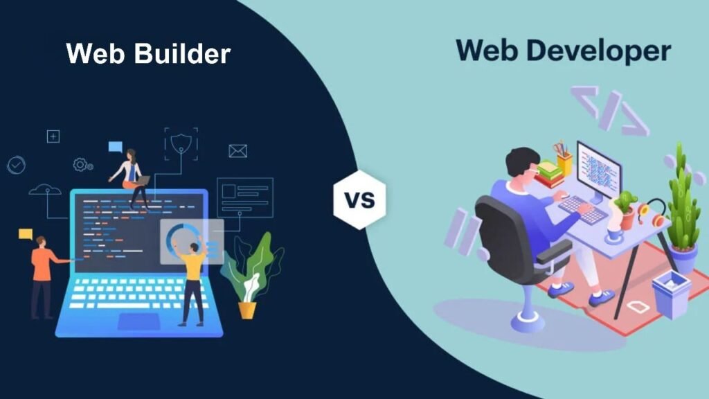 Website builder Vs Website Developer, Contrast of the two featured page for a blog at Z Web&Co