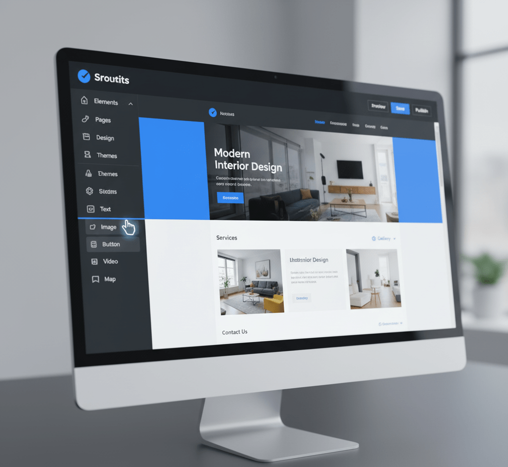 Screenshot of a generic drag and drop interface, highlighting the simplicity and limited options of common website builders.