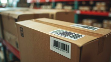 Stack of sealed cardboard boxes ready for courier delivery.