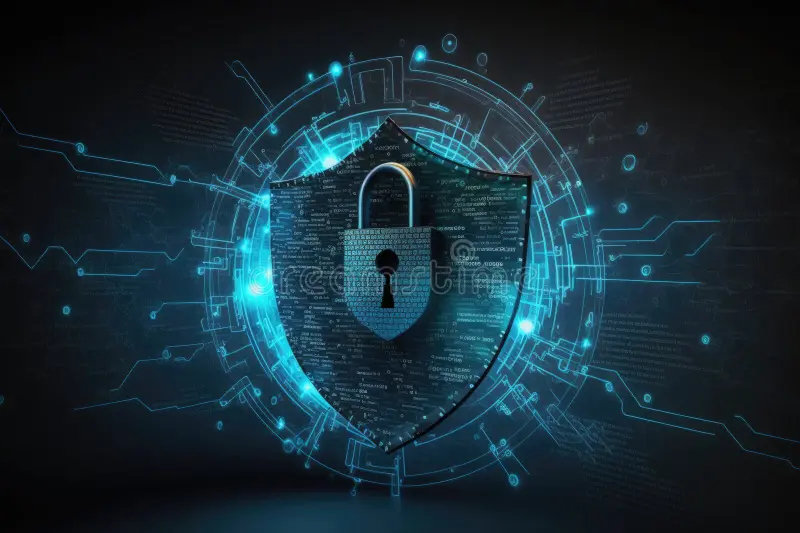 A digital shield graphic with a padlock, symbolizing strong Website security best practices and digital protection.