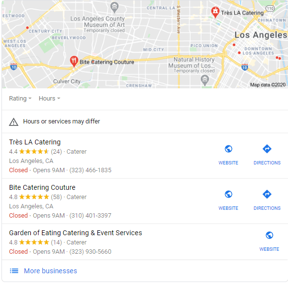 A desktop screen showing a website optimized for local SEO, with local keywords in headings and a clear contact section.