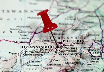 Google Map showing a location pin on a South African city map.
