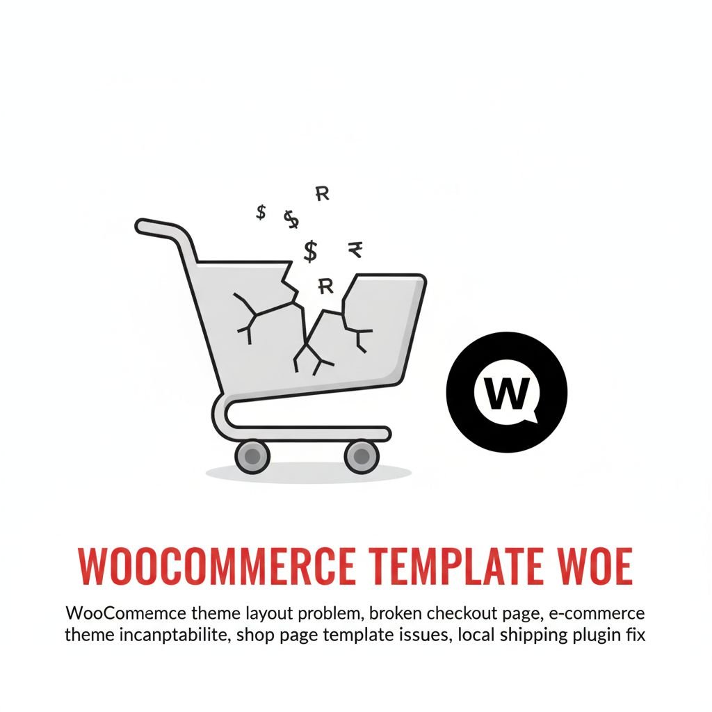 WooCommerce theme layout problem, broken checkout page, e-commerce theme incompatibility, shop page template issues, local shipping plugin fix