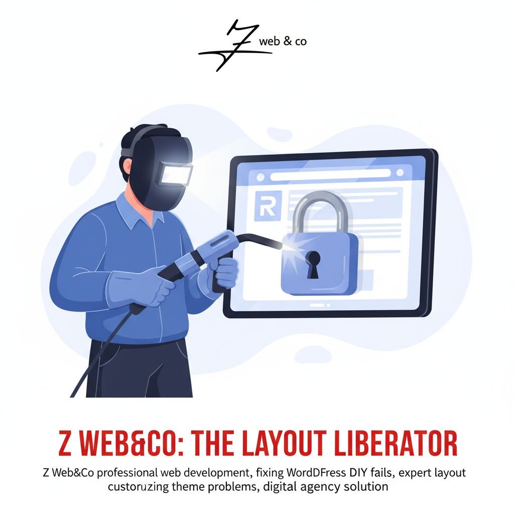 Z Web&Co professional web development, fixing WordPress DIY fails, expert layout customization, overcoming theme problems, digital agency solution