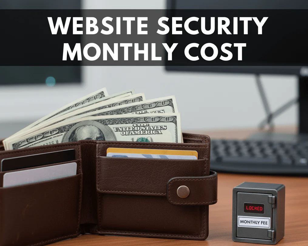 A large, open wallet next to a tiny, locked digital vault