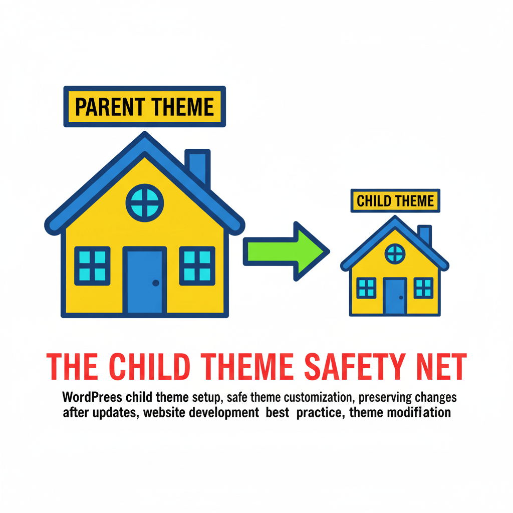 WordPress child theme setup, safe theme customization, preserving changes after updates, website development best practice, theme modification