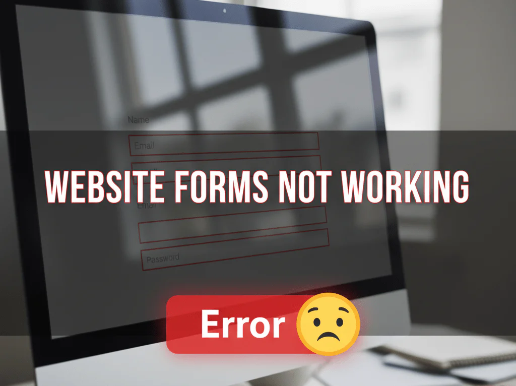 A close-up of a website form with a prominent, bright red 'Error' message and a sad, disappointed face icon.
